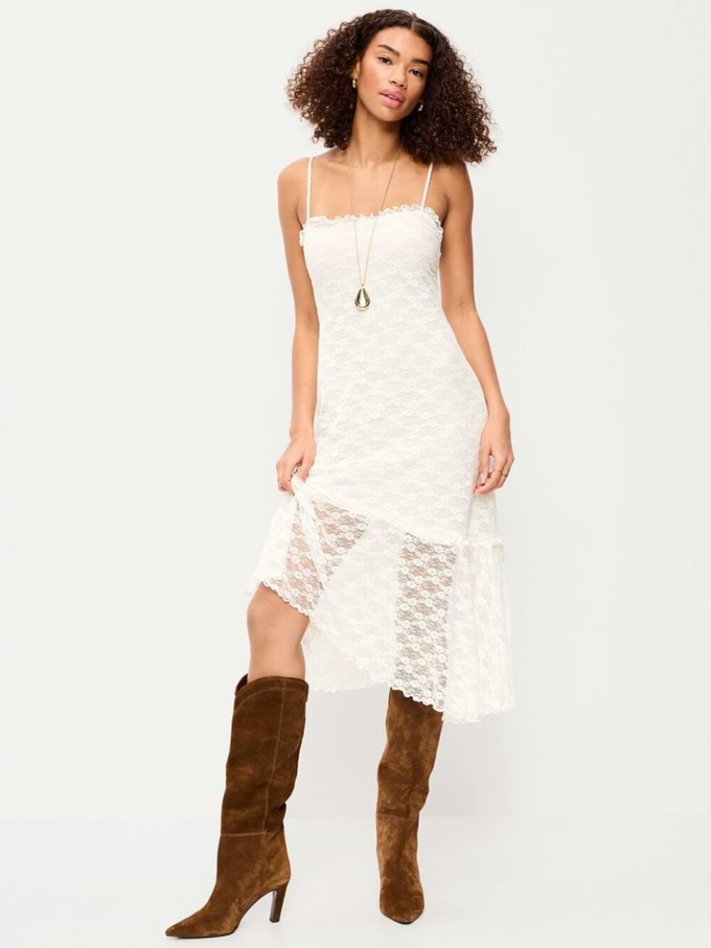 Fit & Flare Lace Midi Dress Size M | Sea Salt
